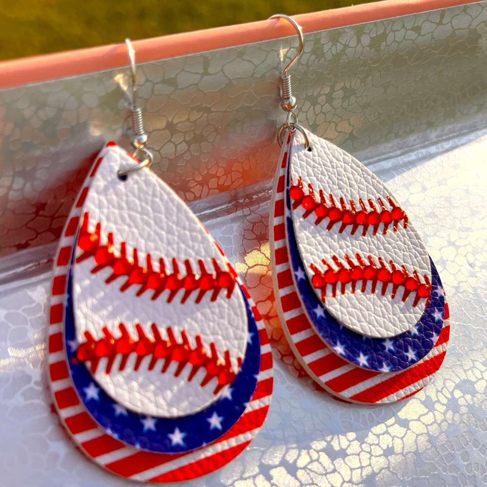 All Star Baseball Droplet EarRings